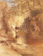 Samuel Palmer A Cascade in Shadow oil painting